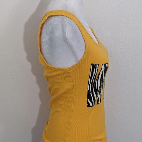 Soffe WVU Yellow Tank Top with Zebra Accents Size Medium West Virginia Tank Top - Picture 3 of 6